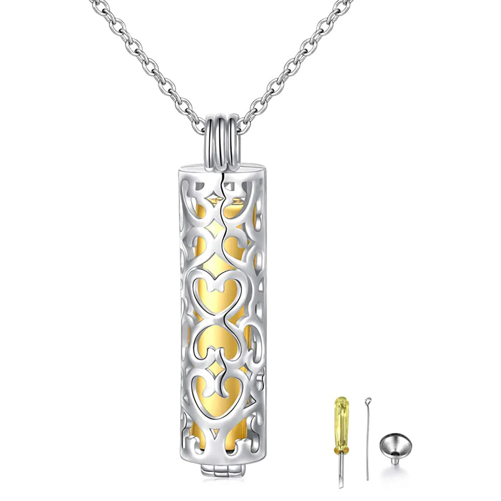 925 Sterling Silver Cremation Urn Memorial Pendant Necklace with Hollow Urn Cremation Jewelry for Ashes - Image 69