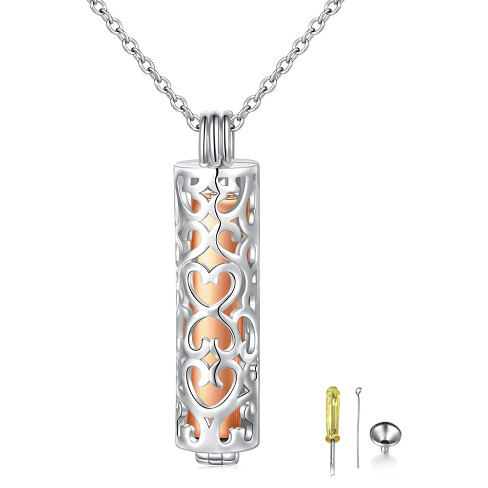 925 Sterling Silver Cremation Urn Memorial Pendant Necklace with Hollow Urn Cremation Jewelry for Ashes - Image 70
