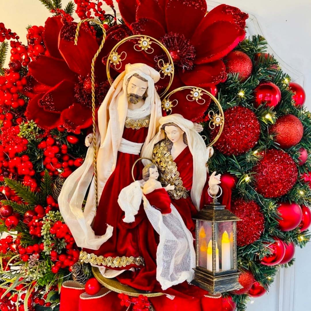 Sacred Christmas Wreath with Lights - Image 4