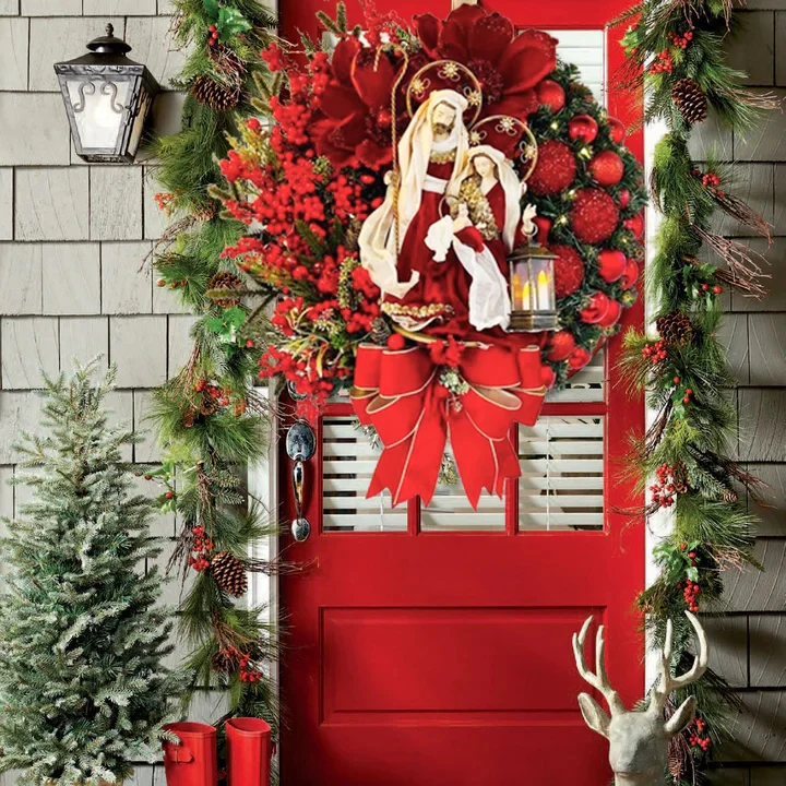 Sacred Christmas Wreath with Lights - Image 7