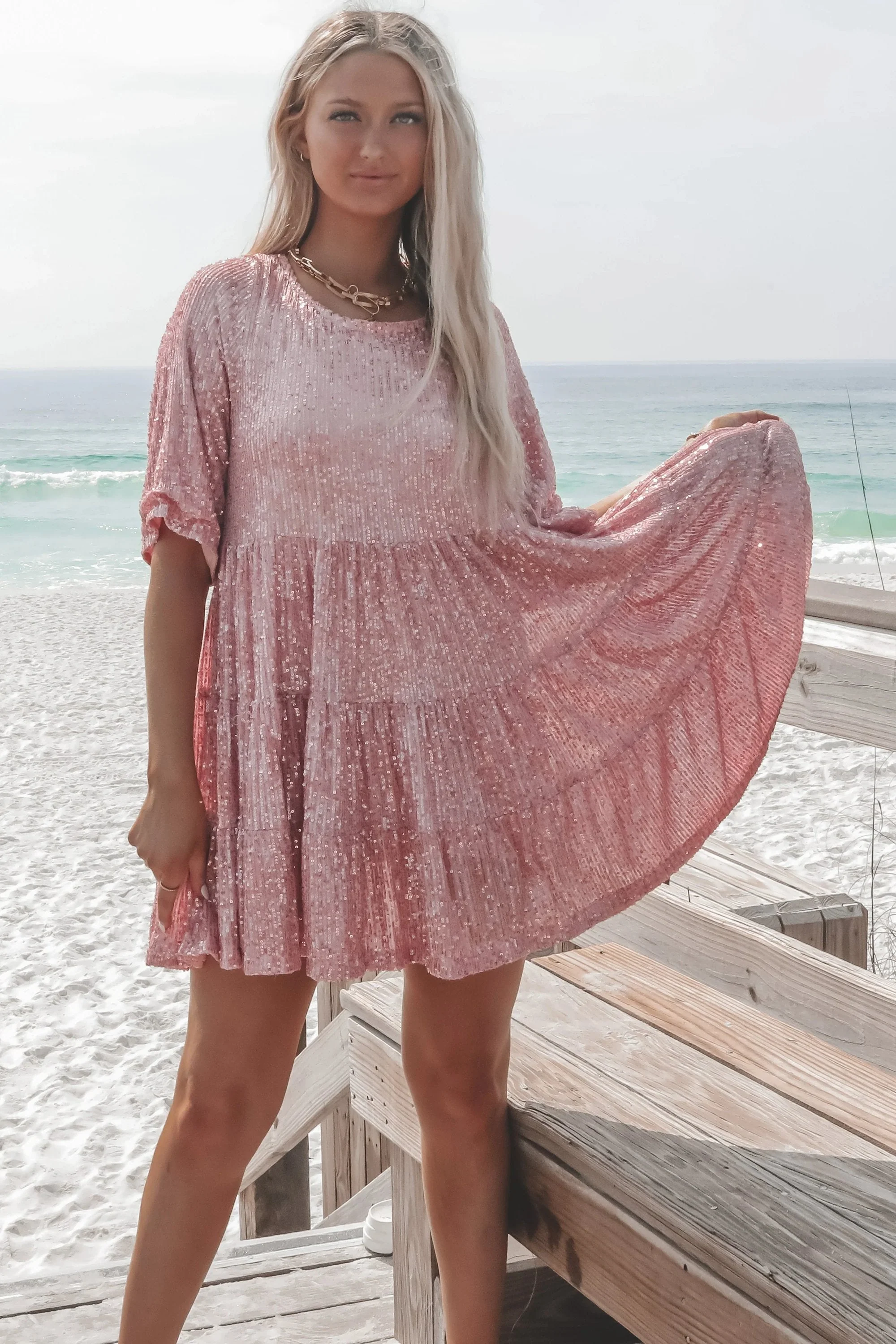 Sequin Baby Doll Dress - Image 18