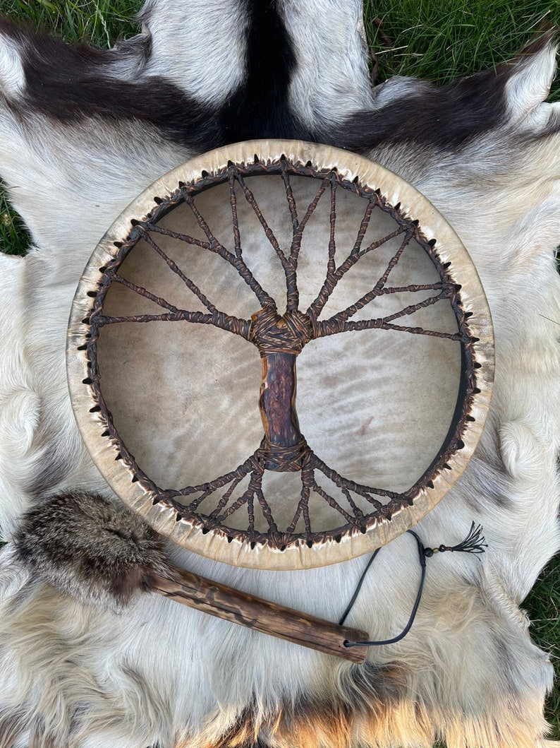 Shaman drum "Tree of life" Siberian drum Spirit music - Image 2