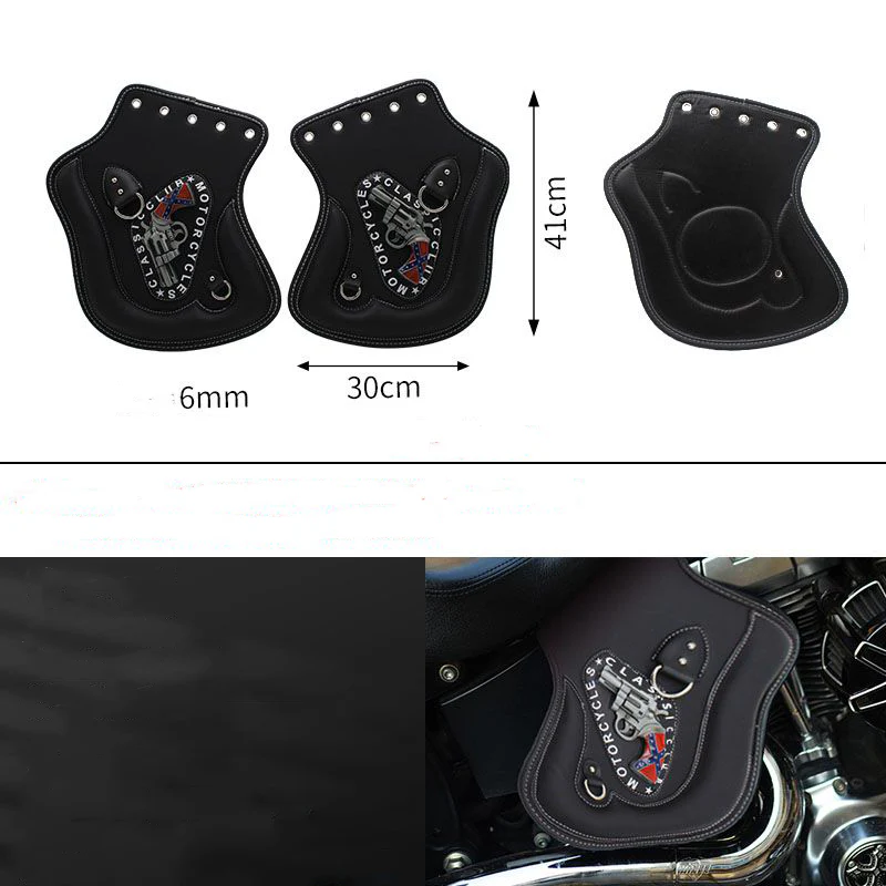 Universal Motorcycle Leather Side Saddle Heat Shield Deflector - Image 11