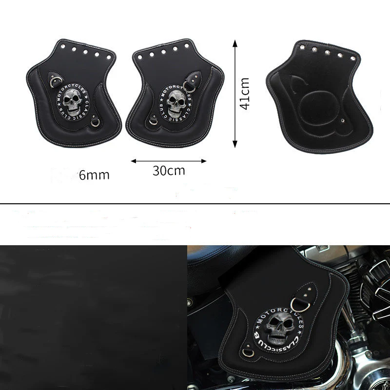 Universal Motorcycle Leather Side Saddle Heat Shield Deflector - Image 12