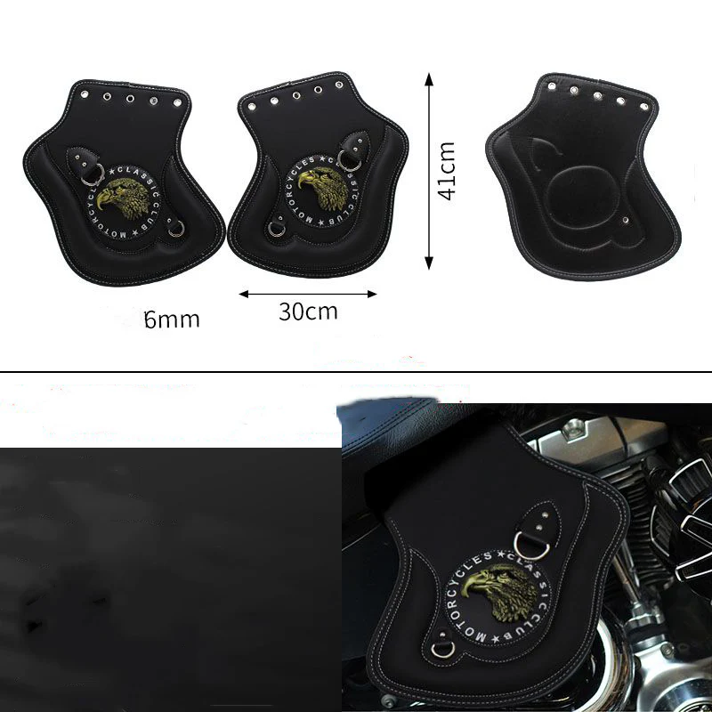 Universal Motorcycle Leather Side Saddle Heat Shield Deflector - Image 13