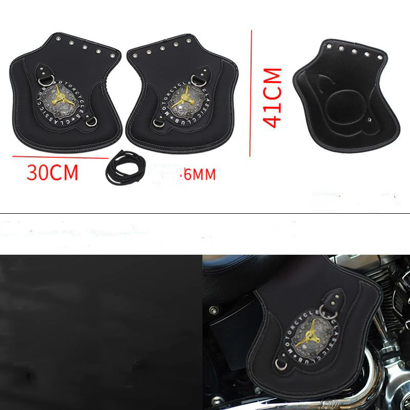 Universal Motorcycle Leather Side Saddle Heat Shield Deflector - Image 14