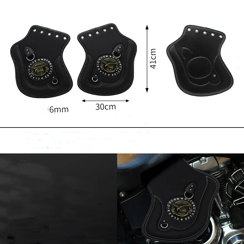 Universal Motorcycle Leather Side Saddle Heat Shield Deflector - Image 15