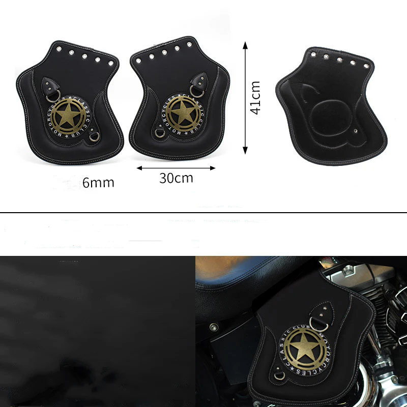 Universal Motorcycle Leather Side Saddle Heat Shield Deflector - Image 16