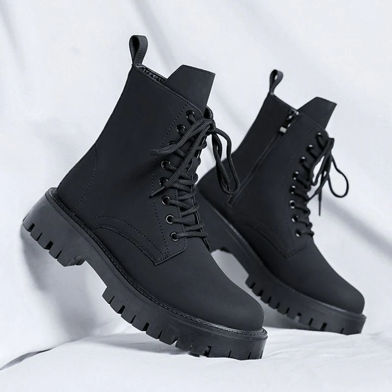 Men’s Side-zip Leather Ankle Boots Black - Image 2
