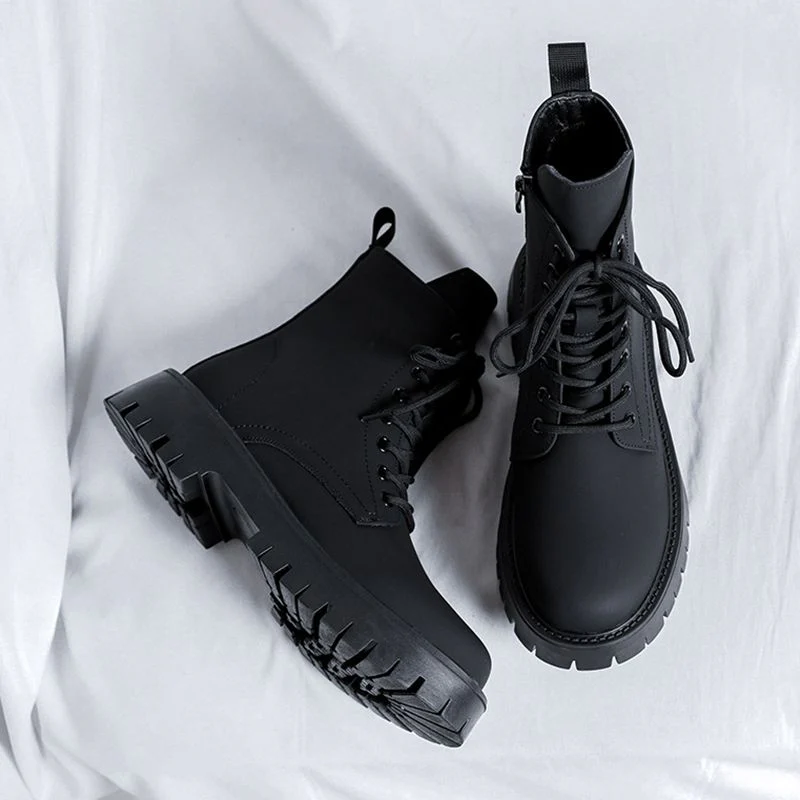 Men’s Side-zip Leather Ankle Boots Black - Image 3