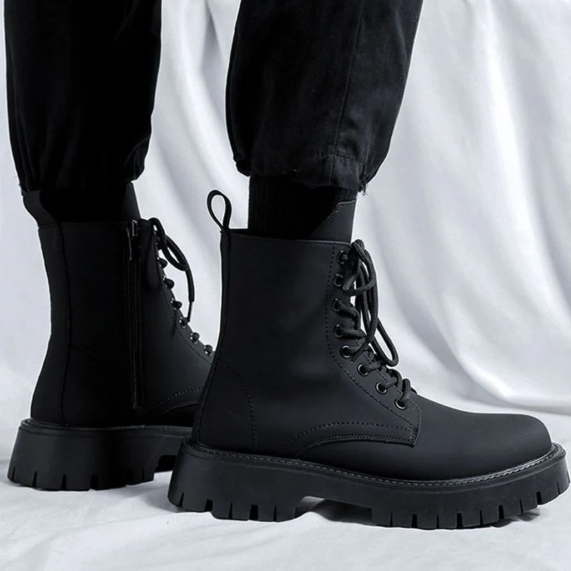 Men’s Side-zip Leather Ankle Boots Black - Image 5