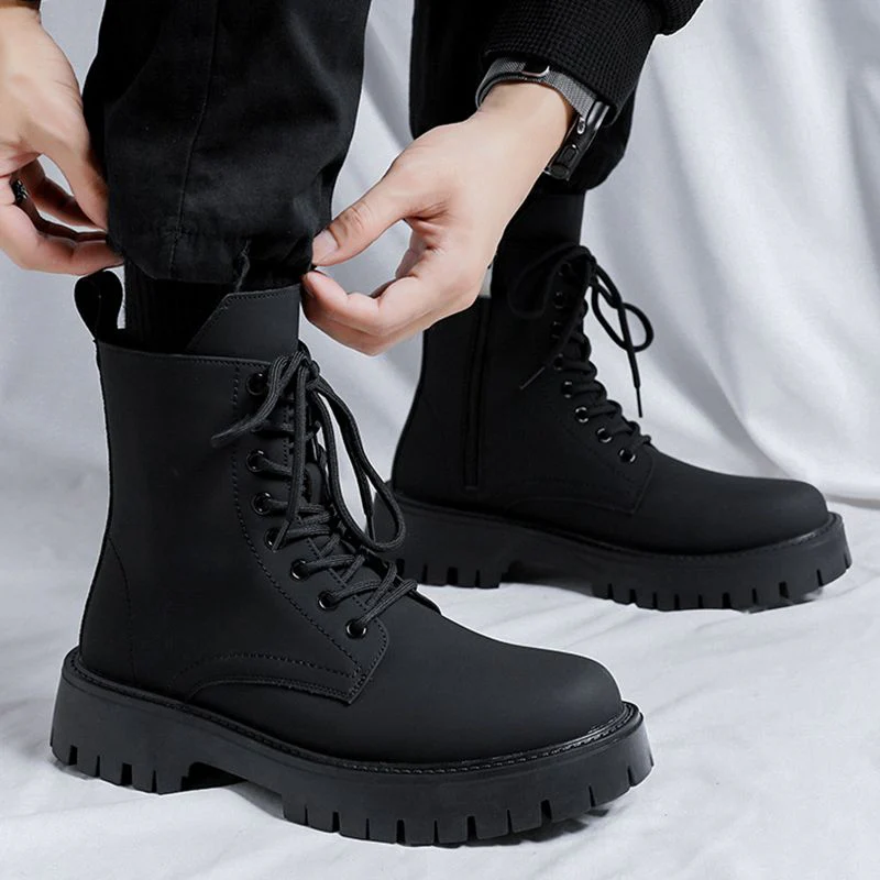 Men’s Side-zip Leather Ankle Boots Black - Image 6