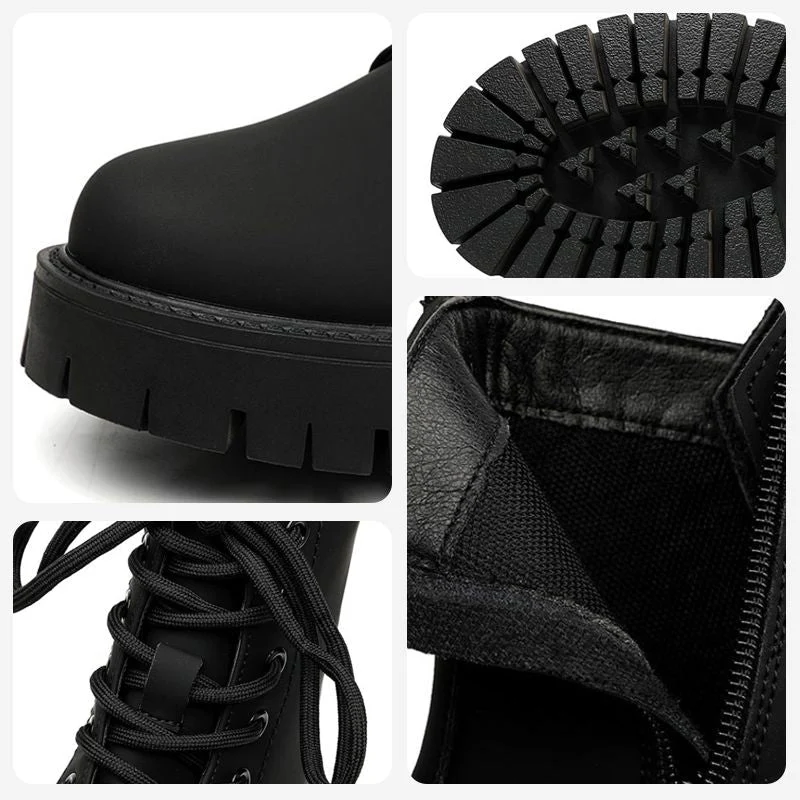 Men’s Side-zip Leather Ankle Boots Black - Image 7
