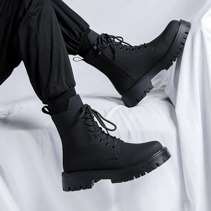 Men’s Side-zip Leather Ankle Boots Black - Image 8
