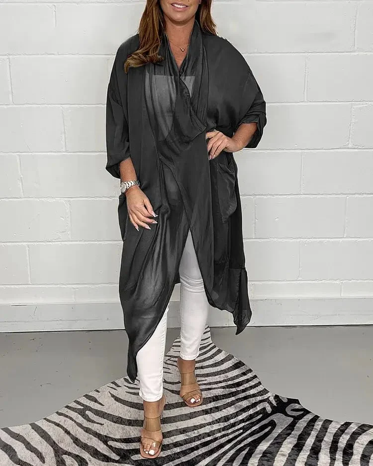 Sale 50% OFF-Silky Loose V-neck Top - Image 6
