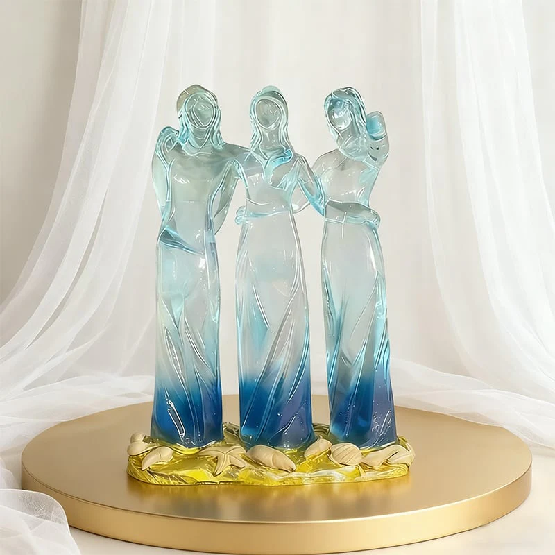 👩🏻🤝👩🏻Sisters By My Side, Celebrates Friendships Three Sisters Sculpture - Image 5