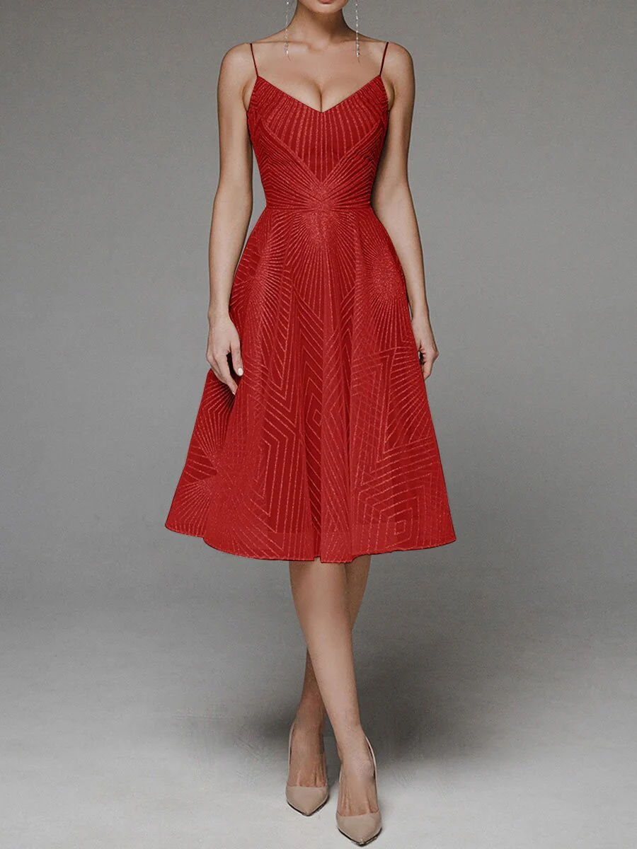 Fashion V Neck Sling A-Line Dress - Image 11