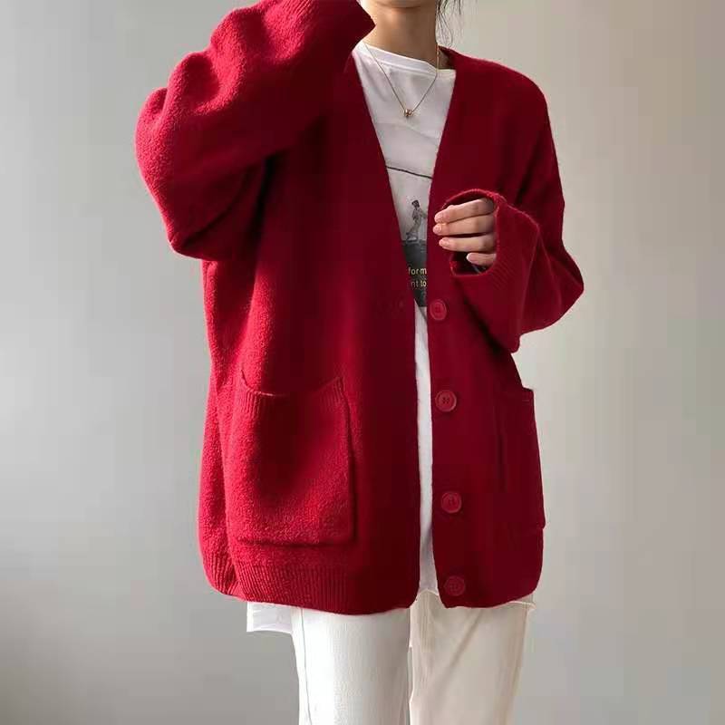 Slouchy Knitted Cardigan With Pockets - Image 2