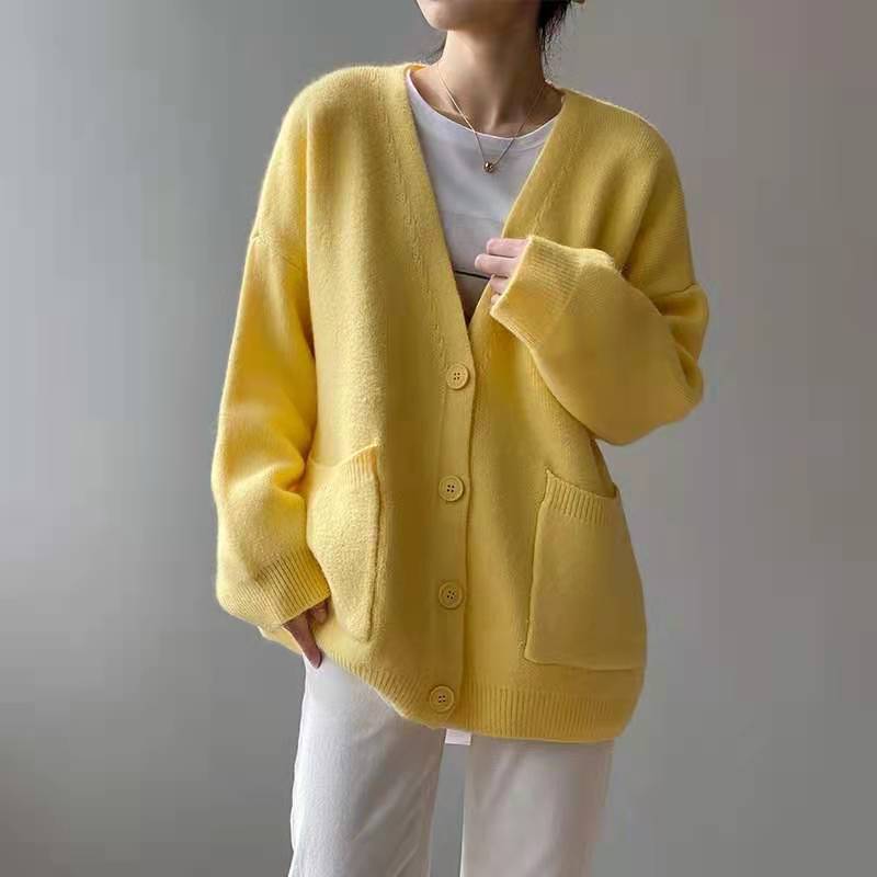 Slouchy Knitted Cardigan With Pockets - Image 5