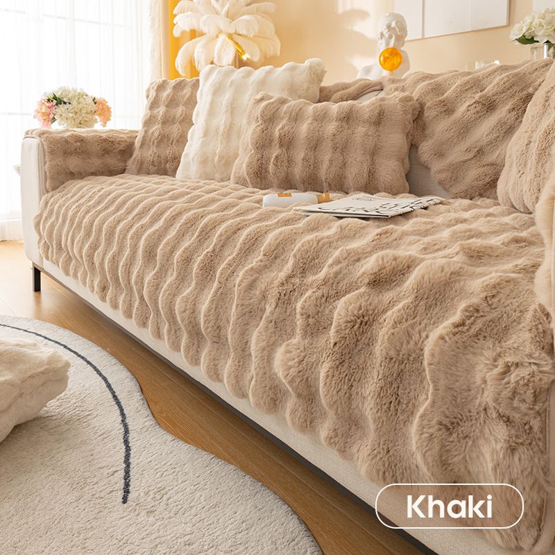 Thick Rabbit Plush Sofa Cover - Image 7