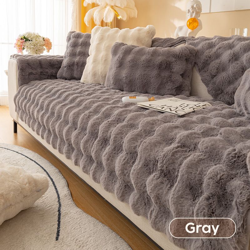 Thick Rabbit Plush Sofa Cover - Image 9