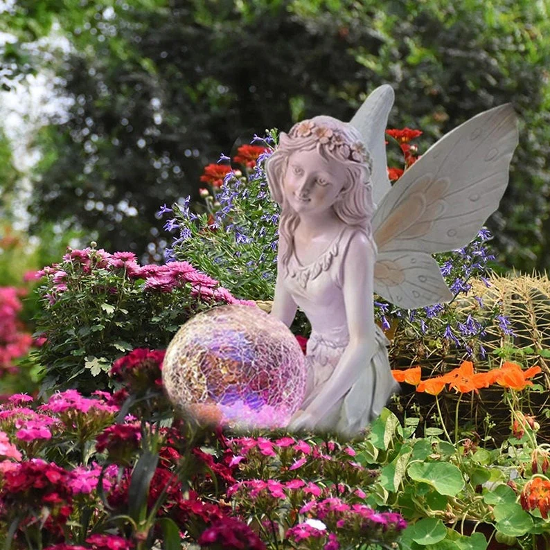 Home garden solar energy decoration Fairy Statue - Image 4