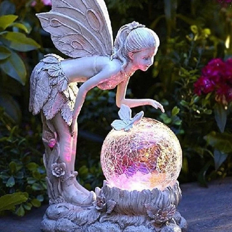 Home garden solar energy decoration Fairy Statue - Image 5