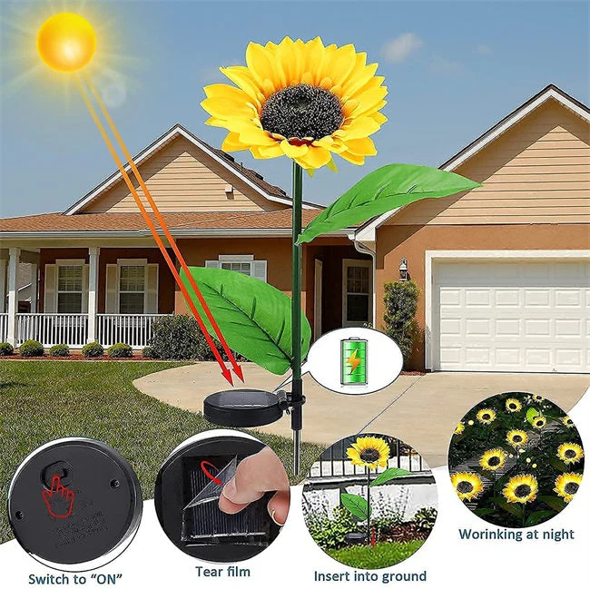 Solar Sunflower Outdoor Garden Light - Image 9