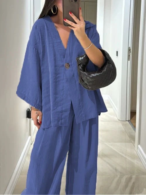 Solid Color Two-Piece Suit - Image 11