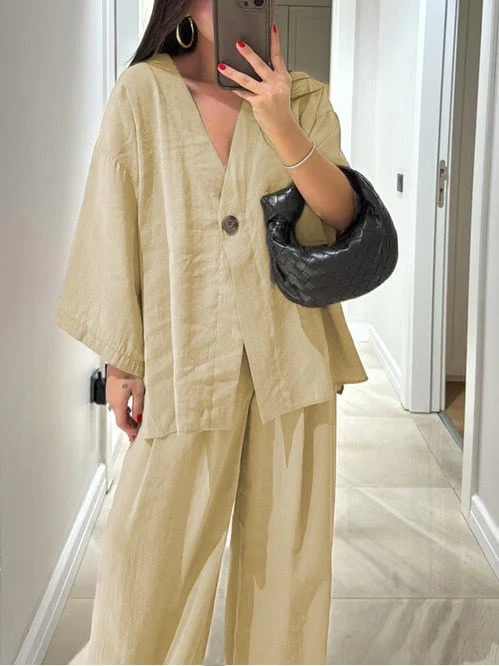 Solid Color Two-Piece Suit - Image 12