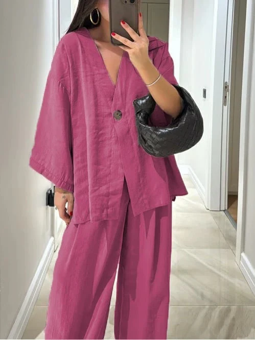 Solid Color Two-Piece Suit - Image 2