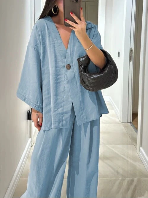 Solid Color Two-Piece Suit - Image 3