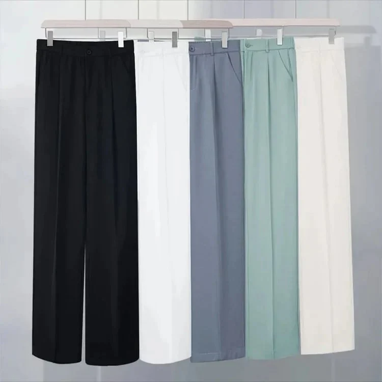SPRING SUMMER ICE SILK STRAIGHT LEG PANTS - Image 5