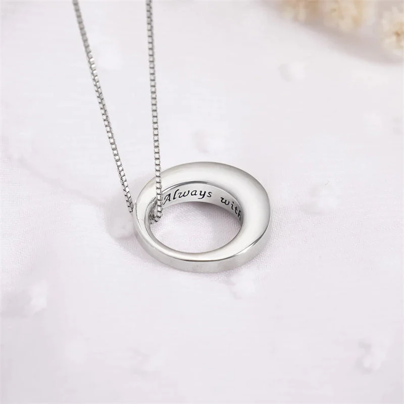 Sterling Silver Circle of Life Eternity Memorial Urn Necklace Always with me Cremation Jewelry Pendant Necklaces for ashes - Image 4