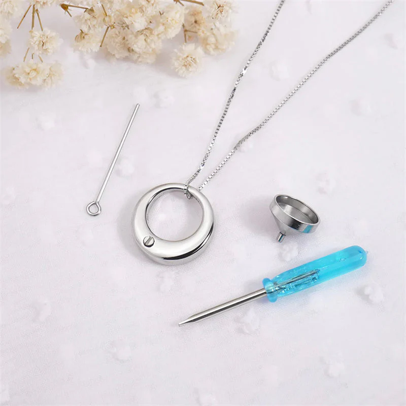 Sterling Silver Circle of Life Eternity Memorial Urn Necklace Always with me Cremation Jewelry Pendant Necklaces for ashes - Image 5