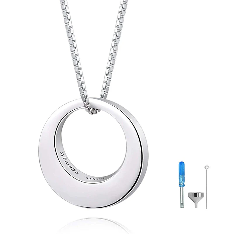 Sterling Silver Circle of Life Eternity Memorial Urn Necklace Always with me Cremation Jewelry Pendant Necklaces for ashes - Image 9