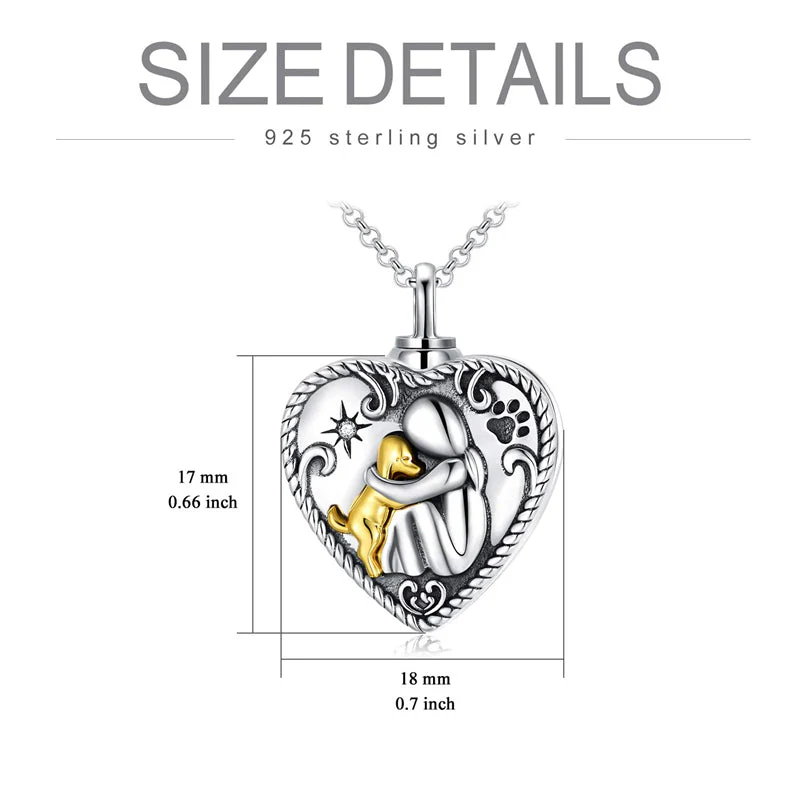 Sterling Silver Dog Urn Necklace/Ring for Ashes Dog Memorial Keepsake Cremation Jewelry Gifts for Women Dog Lovers - Image 5
