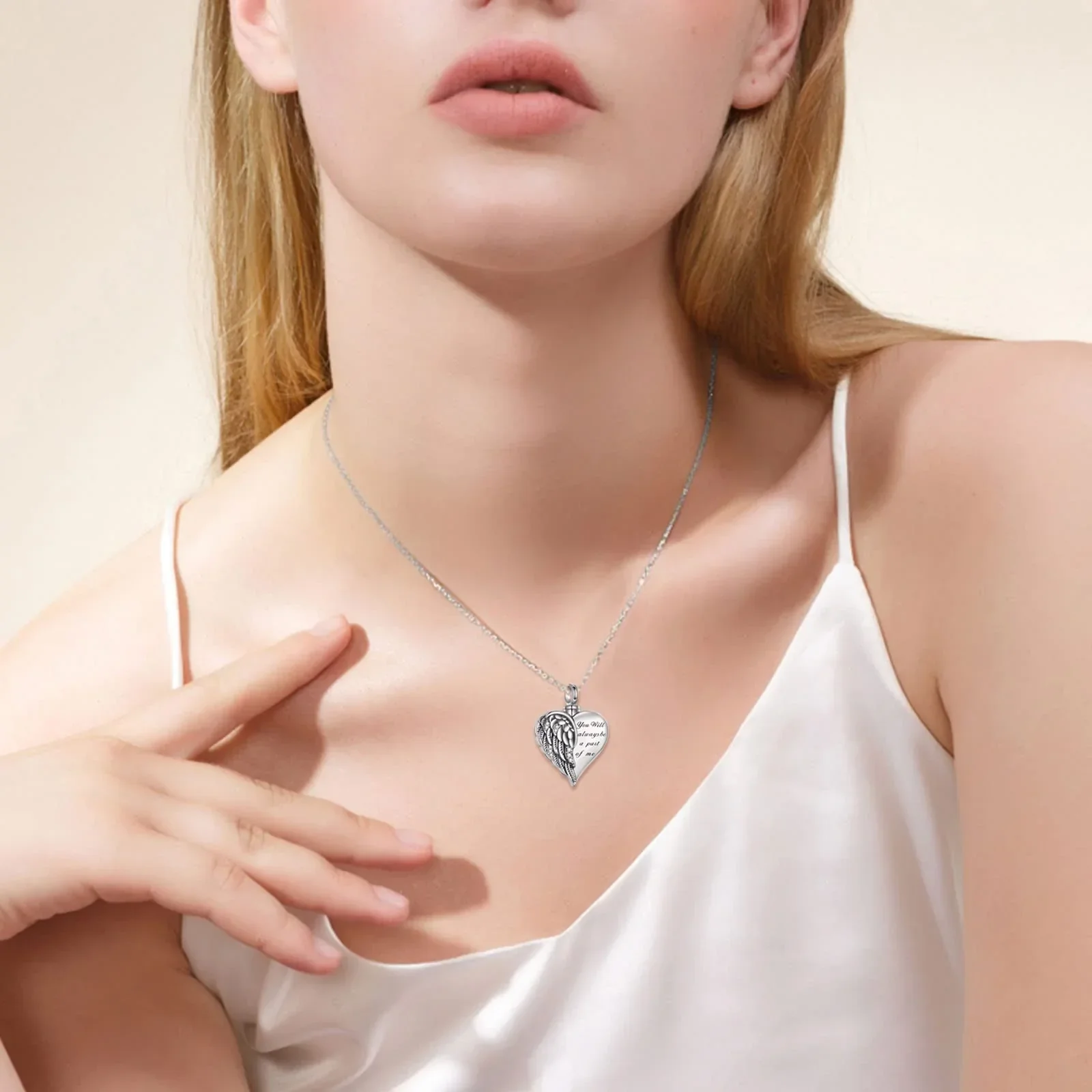 Sterling Silver Guardian Angel Wings Urn Necklaces for Ashes Cremation Memory Jewelry for Women Men - Image 16