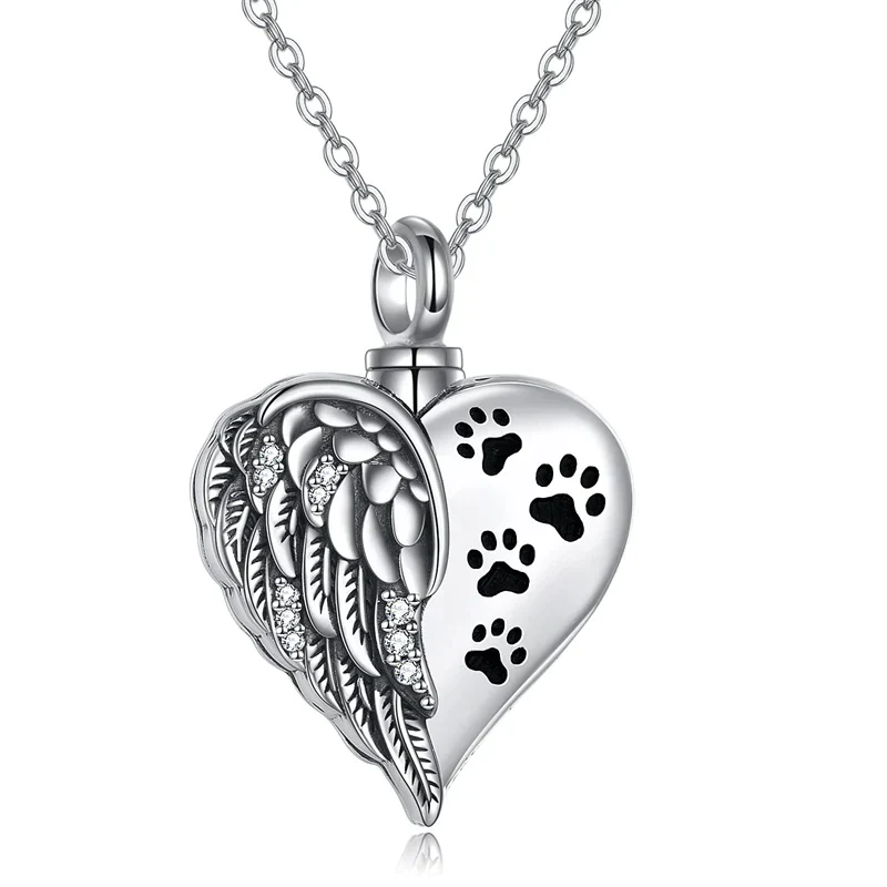 Sterling Silver Guardian Angel Wings Urn Necklaces for Ashes Cremation Memory Jewelry for Women Men - Image 17