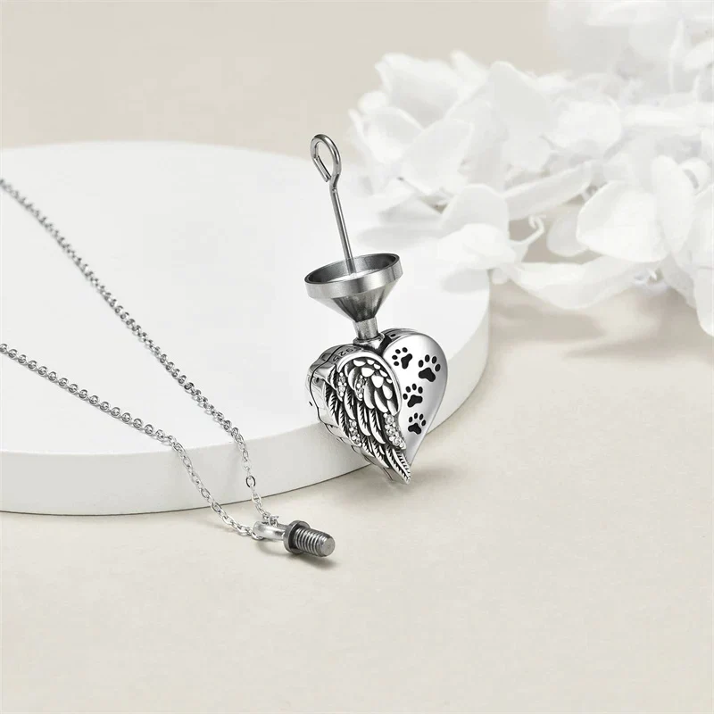 Sterling Silver Guardian Angel Wings Urn Necklaces for Ashes Cremation Memory Jewelry for Women Men - Image 19