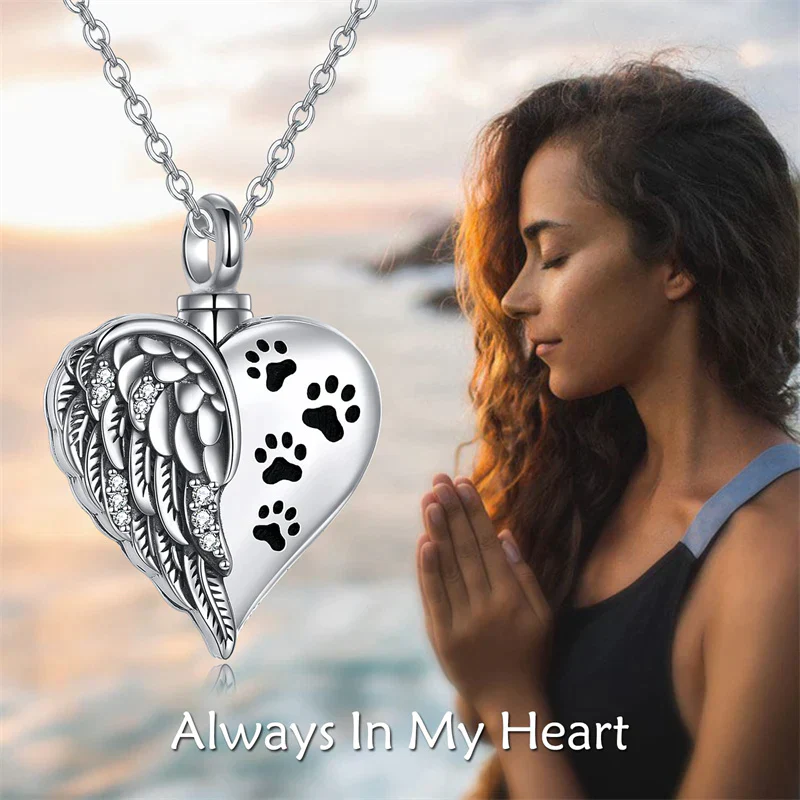 Sterling Silver Guardian Angel Wings Urn Necklaces for Ashes Cremation Memory Jewelry for Women Men - Image 21