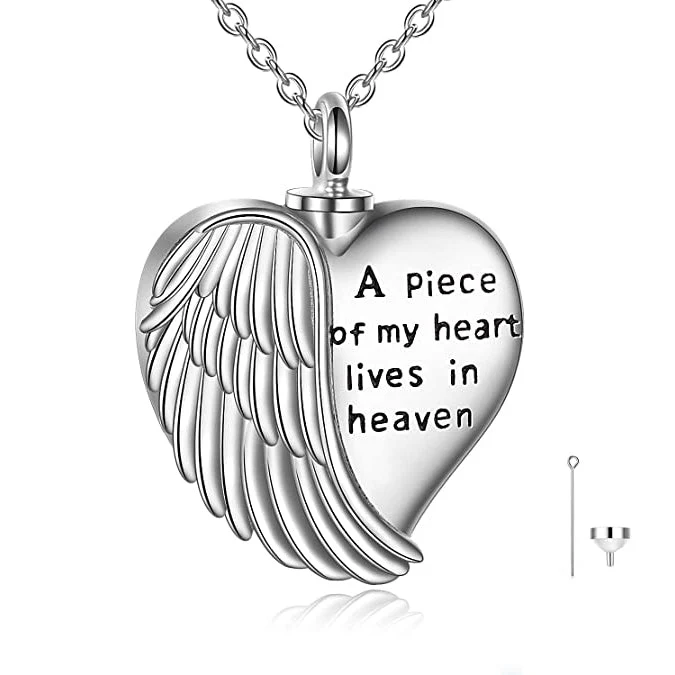 Sterling Silver Guardian Angel Wings Urn Necklaces for Ashes Cremation Memory Jewelry for Women Men - Image 23