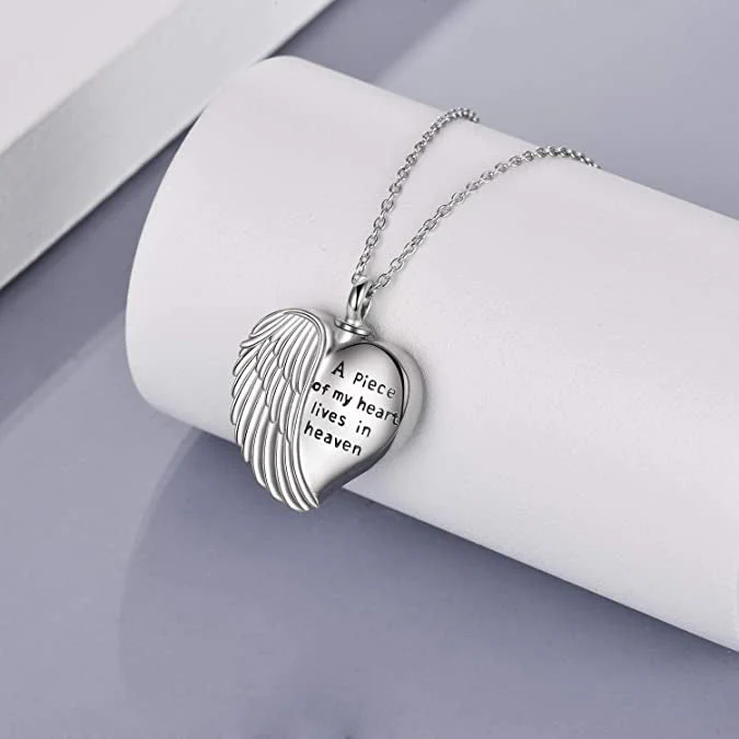 Sterling Silver Guardian Angel Wings Urn Necklaces for Ashes Cremation Memory Jewelry for Women Men - Image 3