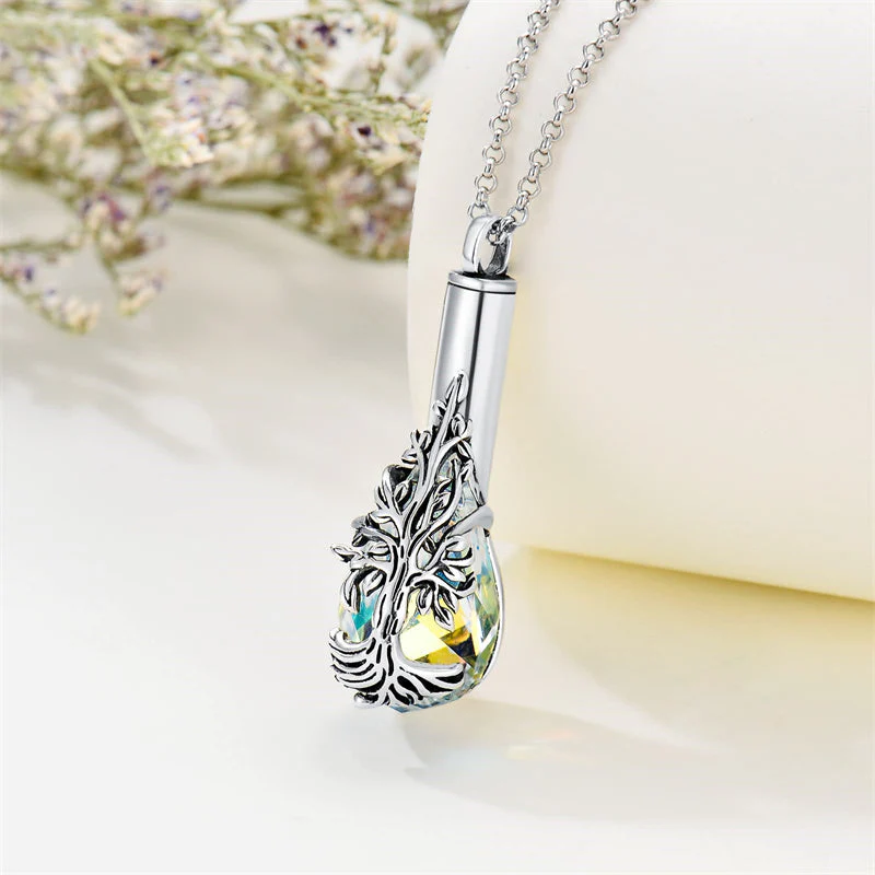 Sterling Silver Rose/Butterfly/Sunflower Flower Cremation Necklace For Ashes,Crystal Urn Necklace For Ashes For Women Memorial Jewelry - Image 26