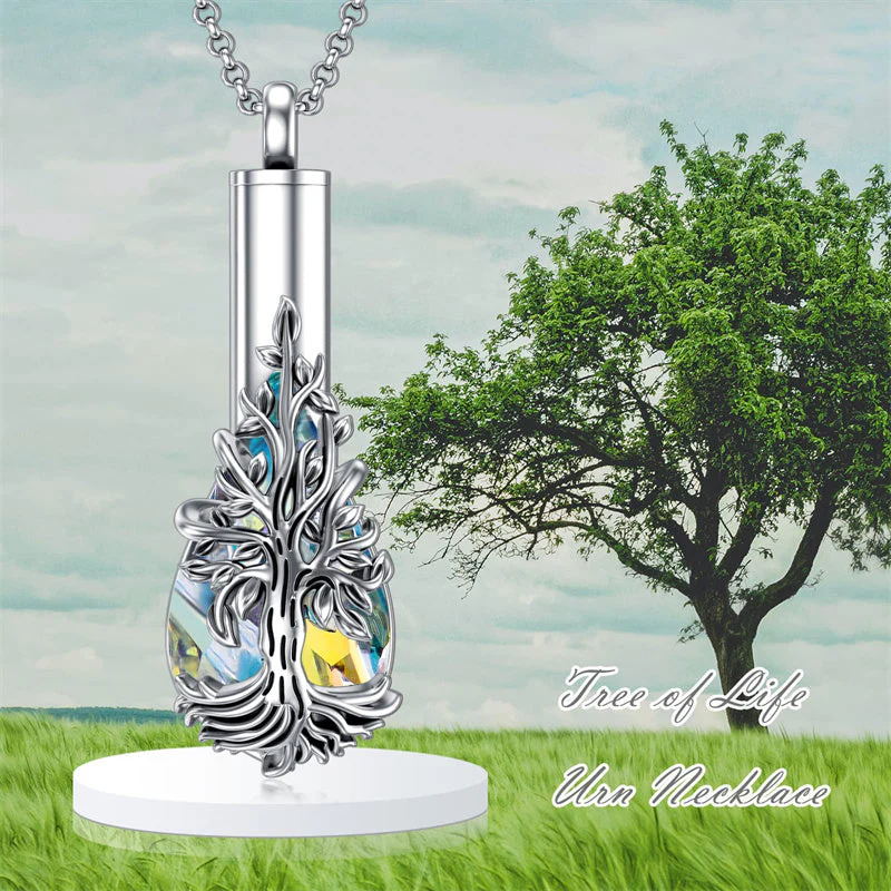 Sterling Silver Rose/Butterfly/Sunflower Flower Cremation Necklace For Ashes,Crystal Urn Necklace For Ashes For Women Memorial Jewelry - Image 29