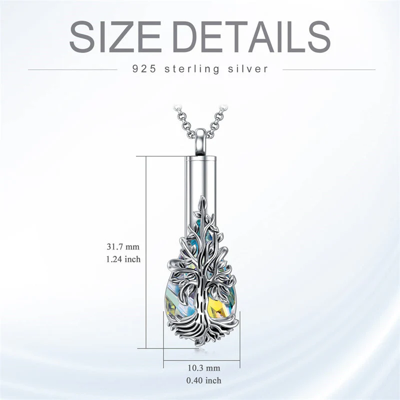 Sterling Silver Rose/Butterfly/Sunflower Flower Cremation Necklace For Ashes,Crystal Urn Necklace For Ashes For Women Memorial Jewelry - Image 30