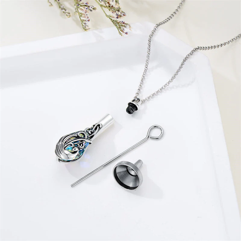 Sterling Silver Rose/Butterfly/Sunflower Flower Cremation Necklace For Ashes,Crystal Urn Necklace For Ashes For Women Memorial Jewelry - Image 33