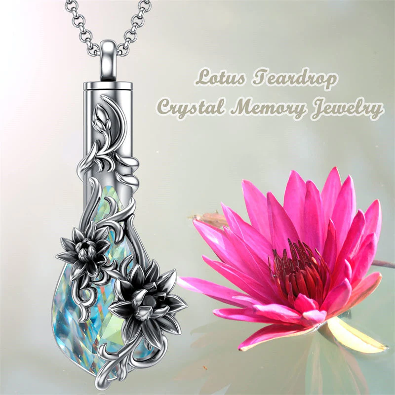 Sterling Silver Rose/Butterfly/Sunflower Flower Cremation Necklace For Ashes,Crystal Urn Necklace For Ashes For Women Memorial Jewelry - Image 46