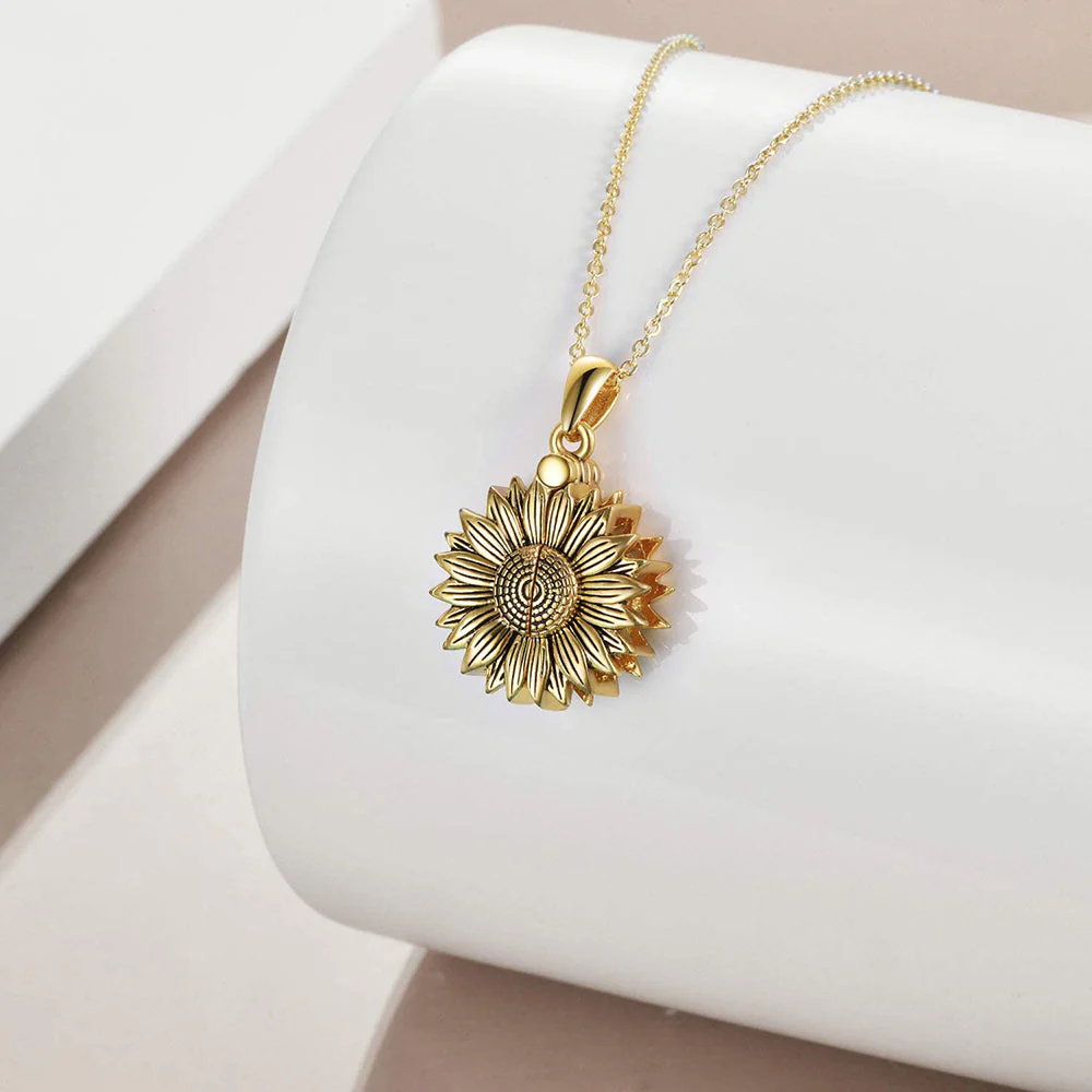 Sterling Silver Sunflower Urn Necklace for Ashes You are My Sunshine Pendant Cremation Jewelry for Ashes of Loved Ones Keepsake - Image 8