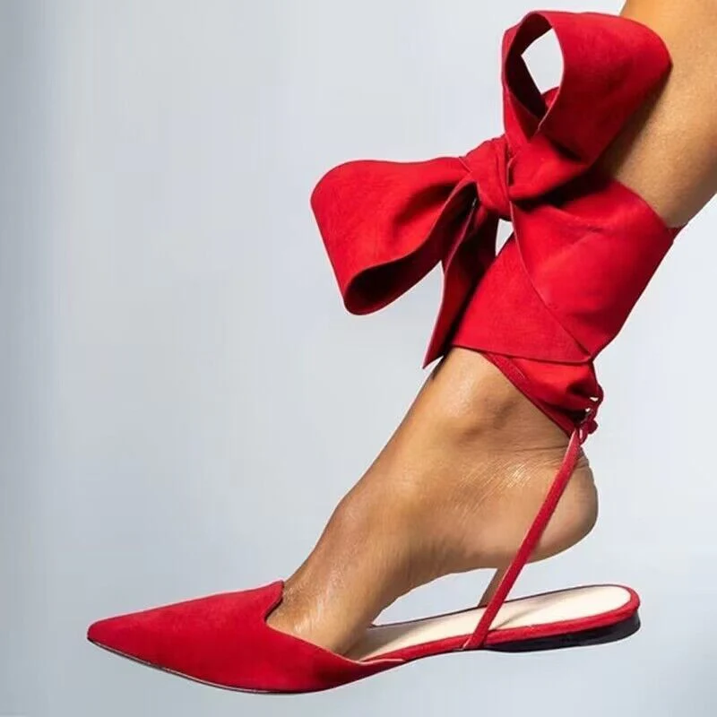 Summer Glam Crystal Pointed Toe Flat Slide Sandals Fashionable Ankle Strap Shoe - Image 6